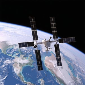satellite monitoring planet earth from the space