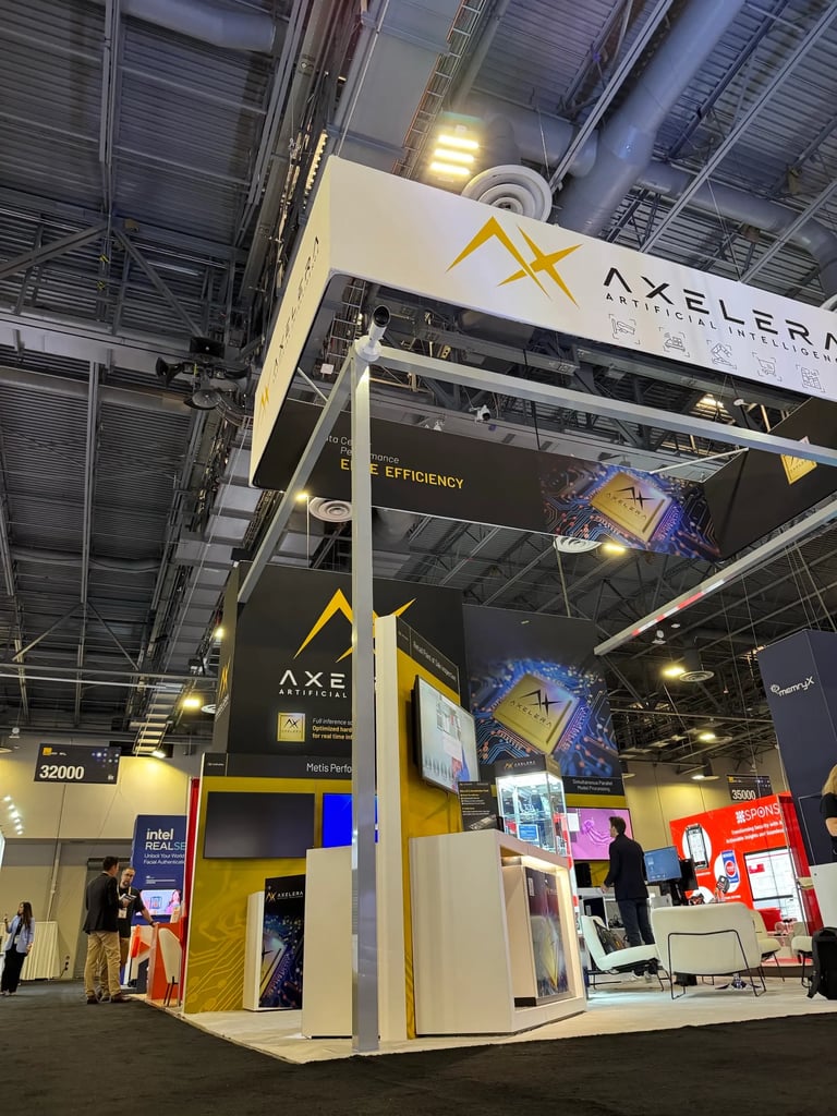 This is the 8K camera in position at the Axelera AI ISC West booth